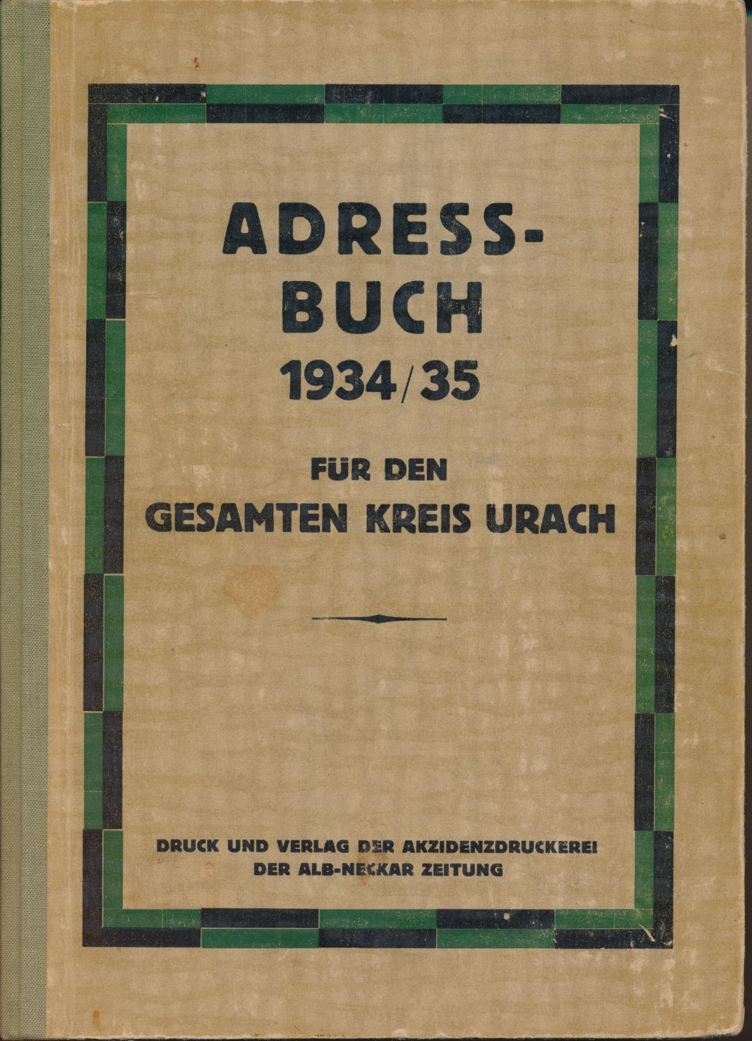 Adressbuch 1934-35 für den gesamten Kreis Urach