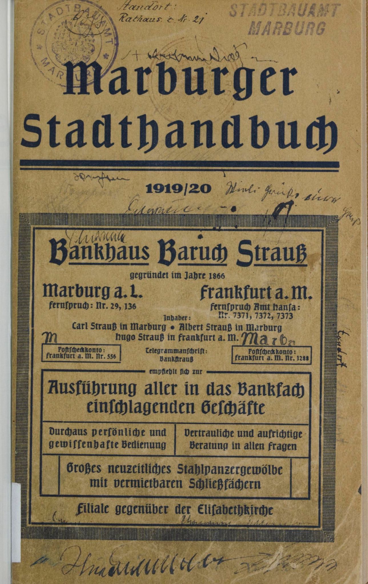 Marburger Stadthandbuch 1919/20