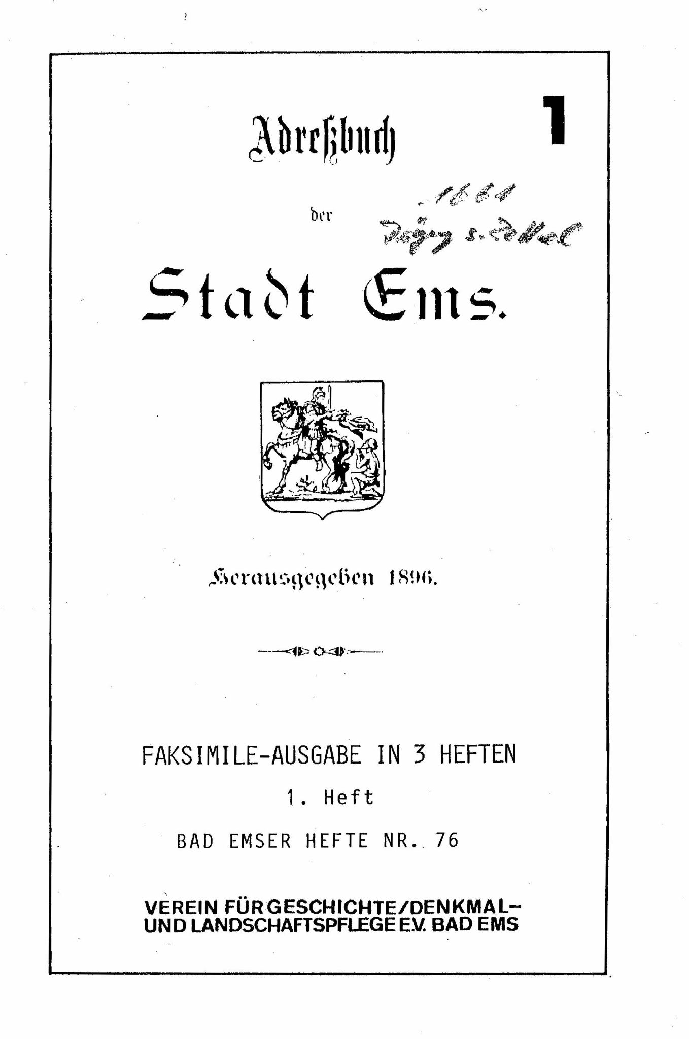 Adreßbuch der Stadt Ems 1896