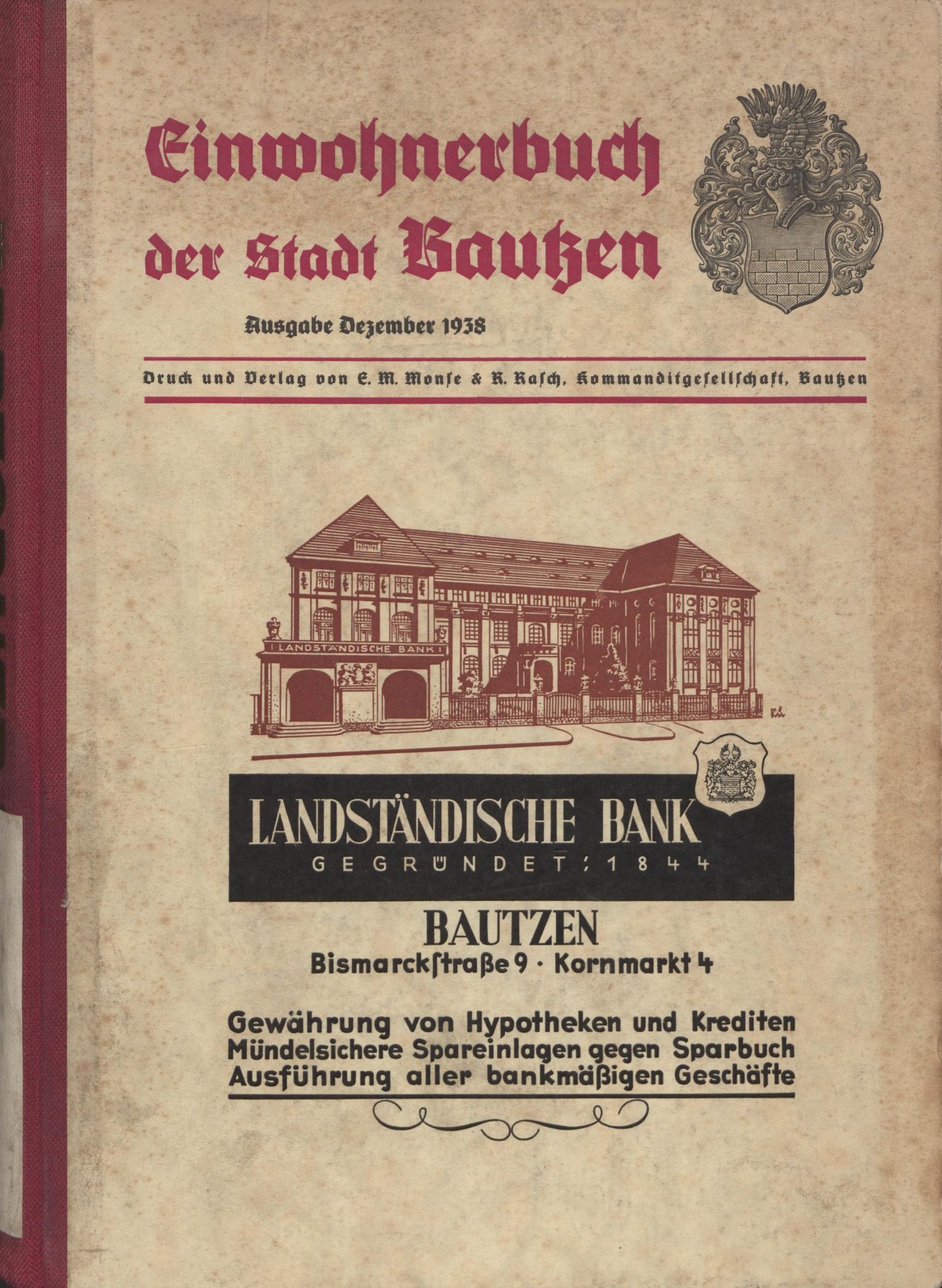 Einwohnerbuch der Stadt Bautzen 1938