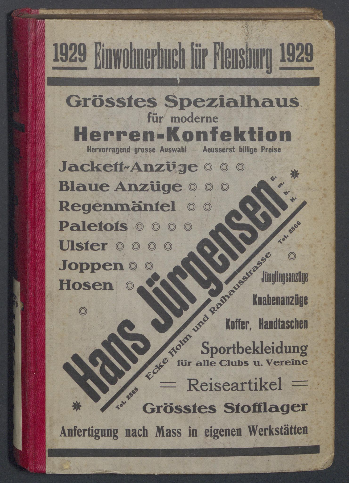 Einwohnerbuch für Flensburg 1929