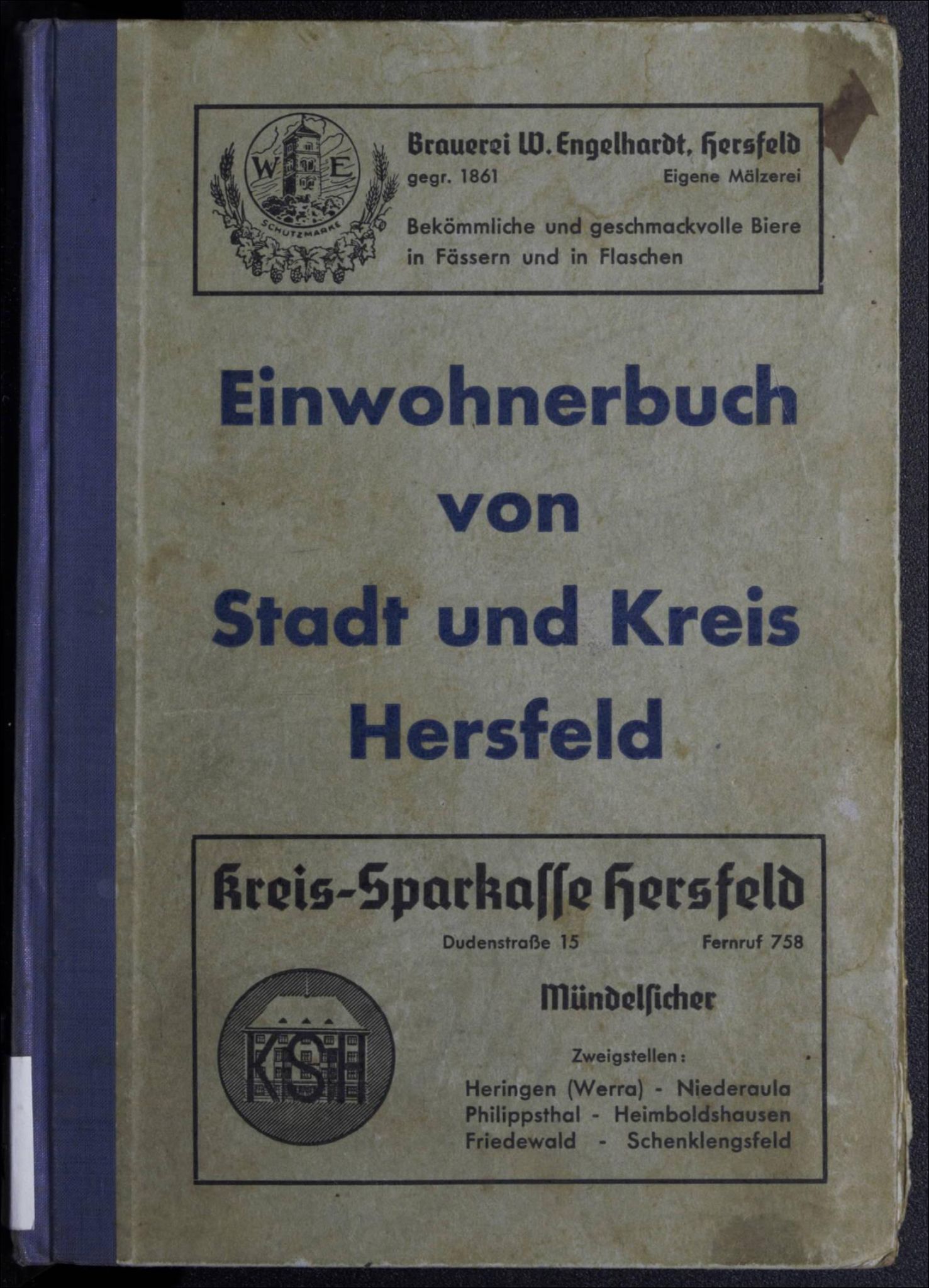 Einwohnerbuch von Stadt und Kreis Hersfeld 1937