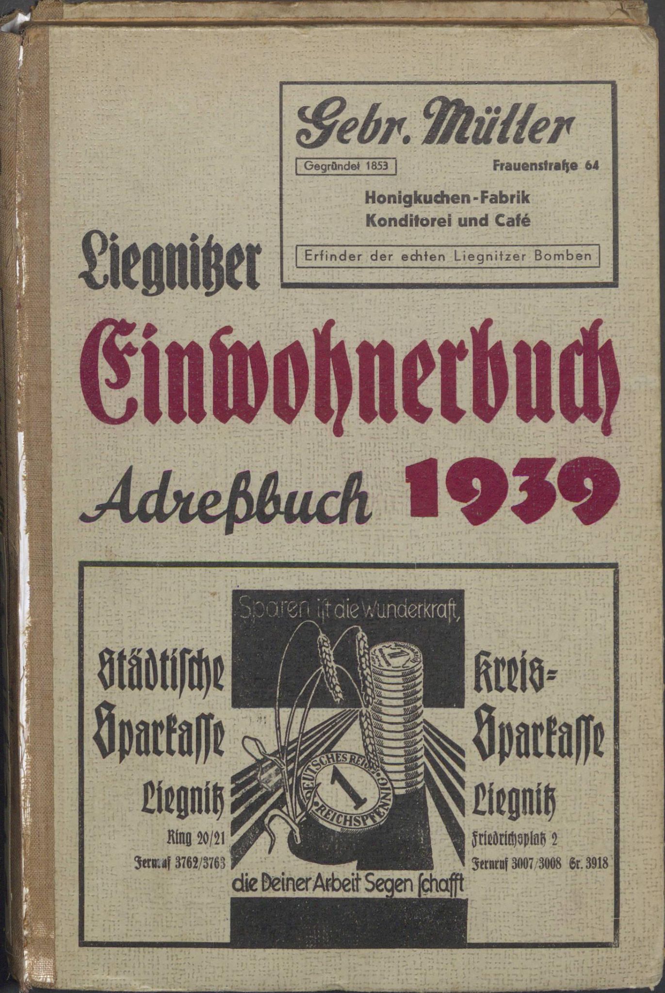 Liegnitzer Einwohnerbuch Adreßbuch 1939