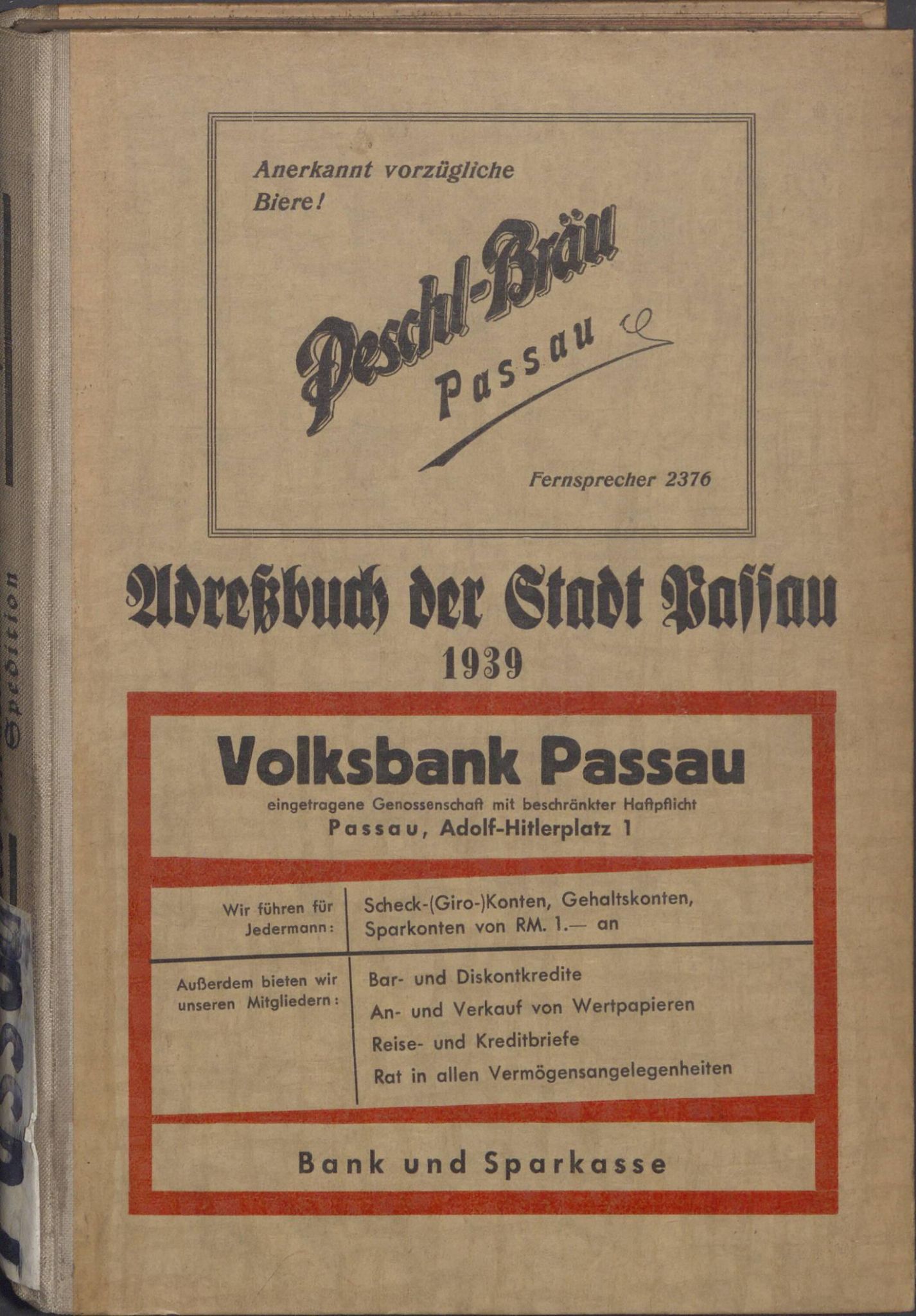 Adreßbuch der Stadt Passau 1939
